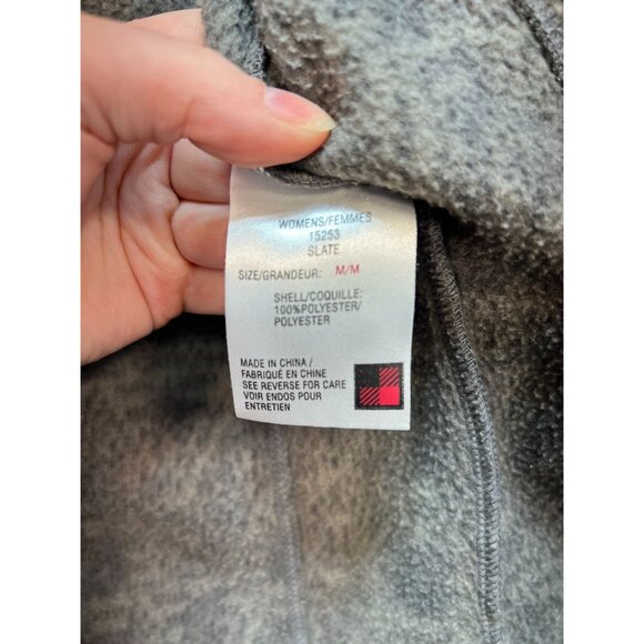 Woolrich Womens Fleece Jacket Size M Slate Gray Geo Full Zip Mock Neck Outdoors - Picture 3 of 11